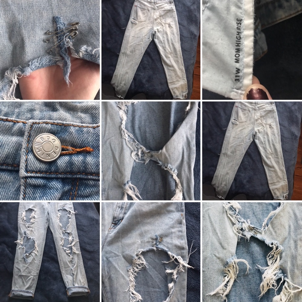 URBAN OUTFITTERS BDG MOM JEANS BLEACH SIZE 12 (31)